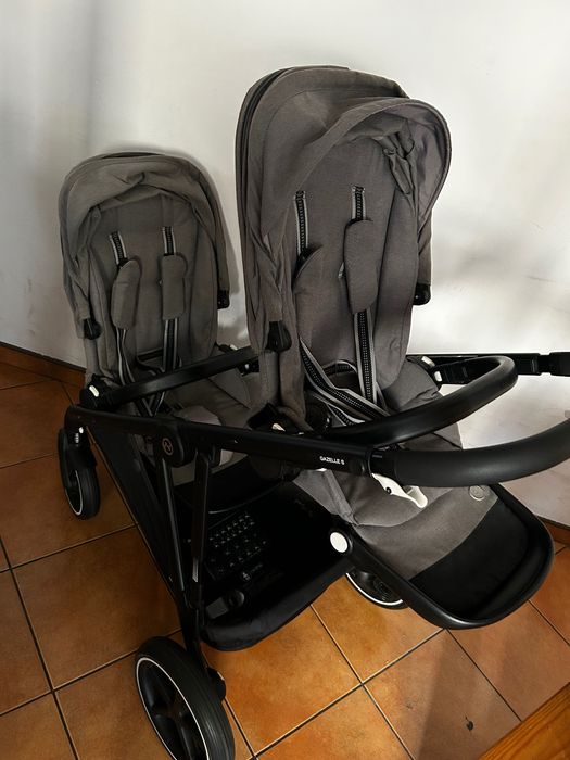 Cybex Gazelle S bliźniaczy + 2 foteliki  Cybex Aton 5 0-13kg + baza