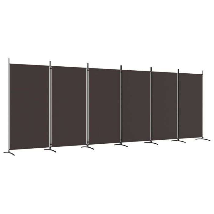 vidaXL Parawan 6-panelowy, brązowy, 520x180 cm, tkanina