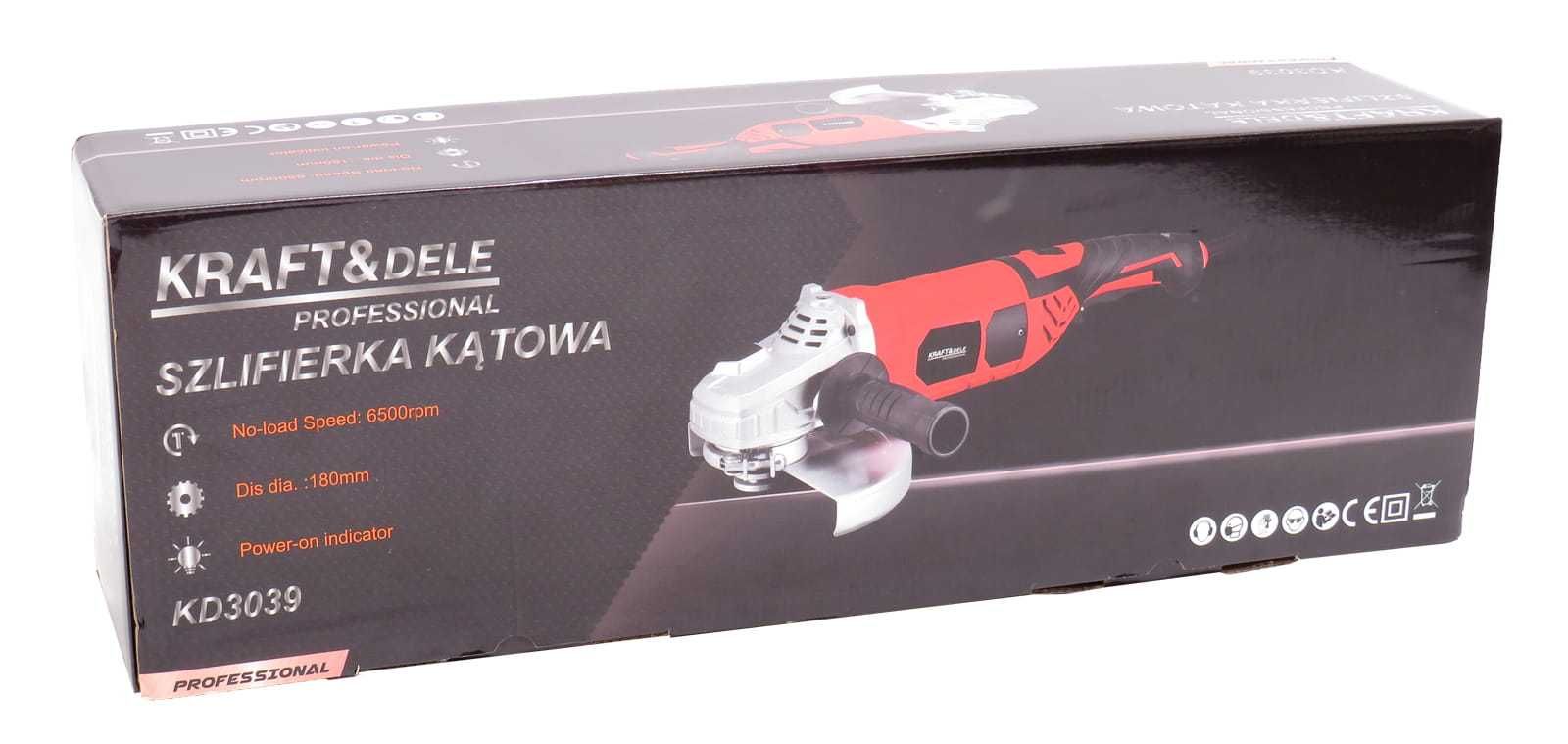 KRAFT&DELE Szlifierka kątowa wolny start diax 180mm 3100w