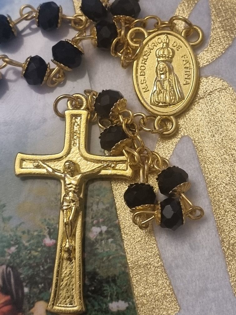 Piękny szklany Różaniec z Fatimy.Portugalia.