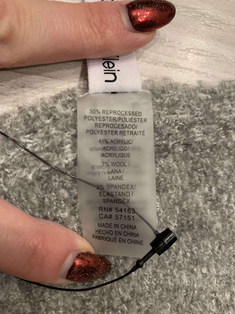Szary gruby szalik Calvin Klein oryginalny nowy z metkami na prezent