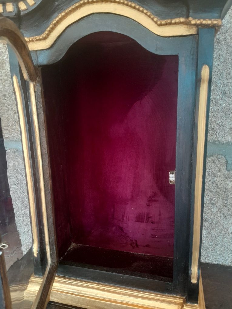 Antigo Oratório Madeira para Imagens Santos Talha Dourada Arte Sacra