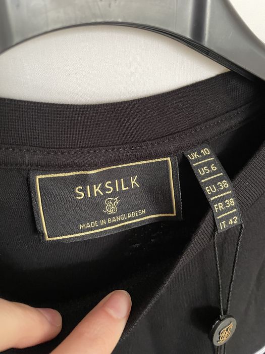 SIKSILK czarna bluzka na krótki rękaw 100% bawełna M