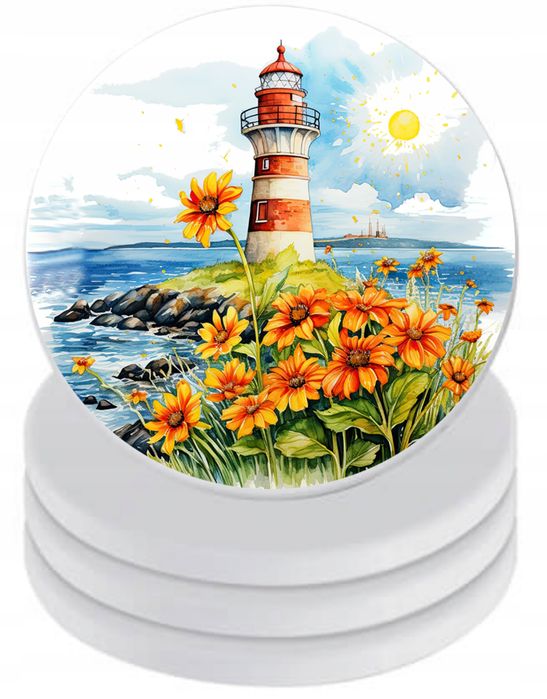 Podkładki ceramiczne pod kubek x4 full print Latarnia morska