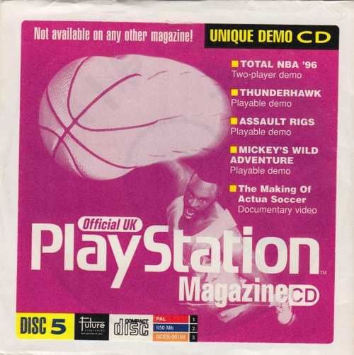 Ps1 Oficjalna płyta z magazynu PlayStation UK 5 rzadki z kwietnia 1996