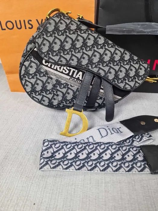 Torebka damska siodło Christian Dior szara
