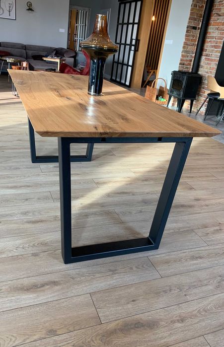 PROMOCJA! nowoczesny stół dębowy metalowa/drewniana noga loft boho hit