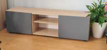 Szafka pod tv 160x40 szara/dąb sosnoma