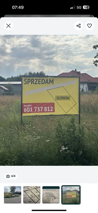 Sprzedam Działke Jaracz k.Obornik wlkp