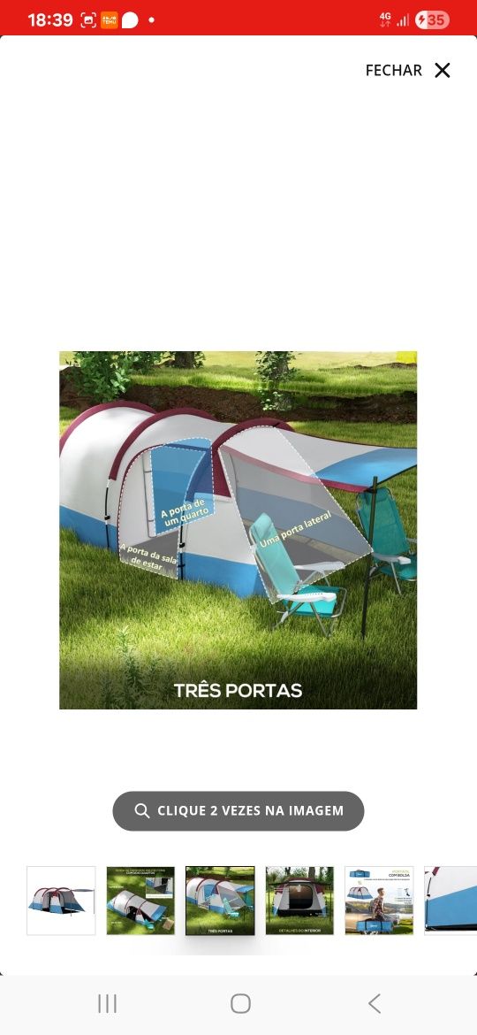 Tenda OUTSUNNY para 4px