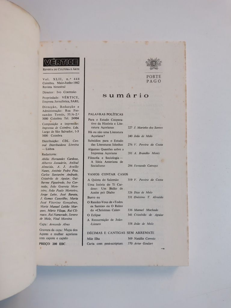 Revista Vértice n° 448

Revista de Cultura e Arte 

Maio / Junho 1982
