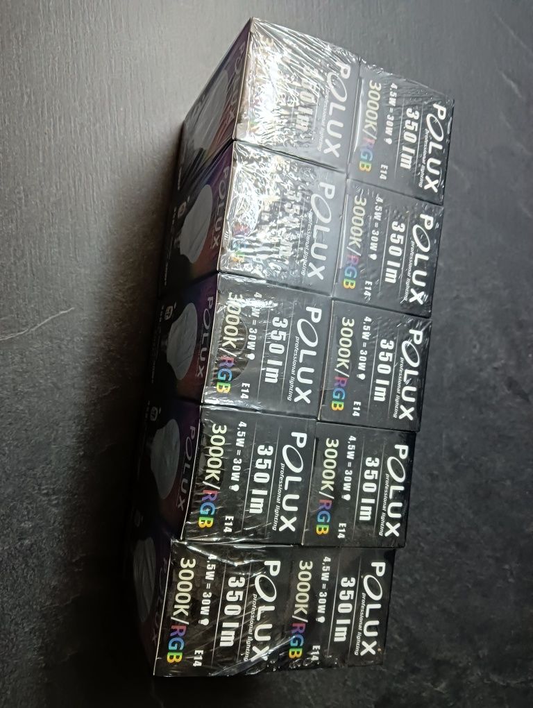 Żarówki Polux 10 sztuk Led 3000k/RGB 4.5W=30W