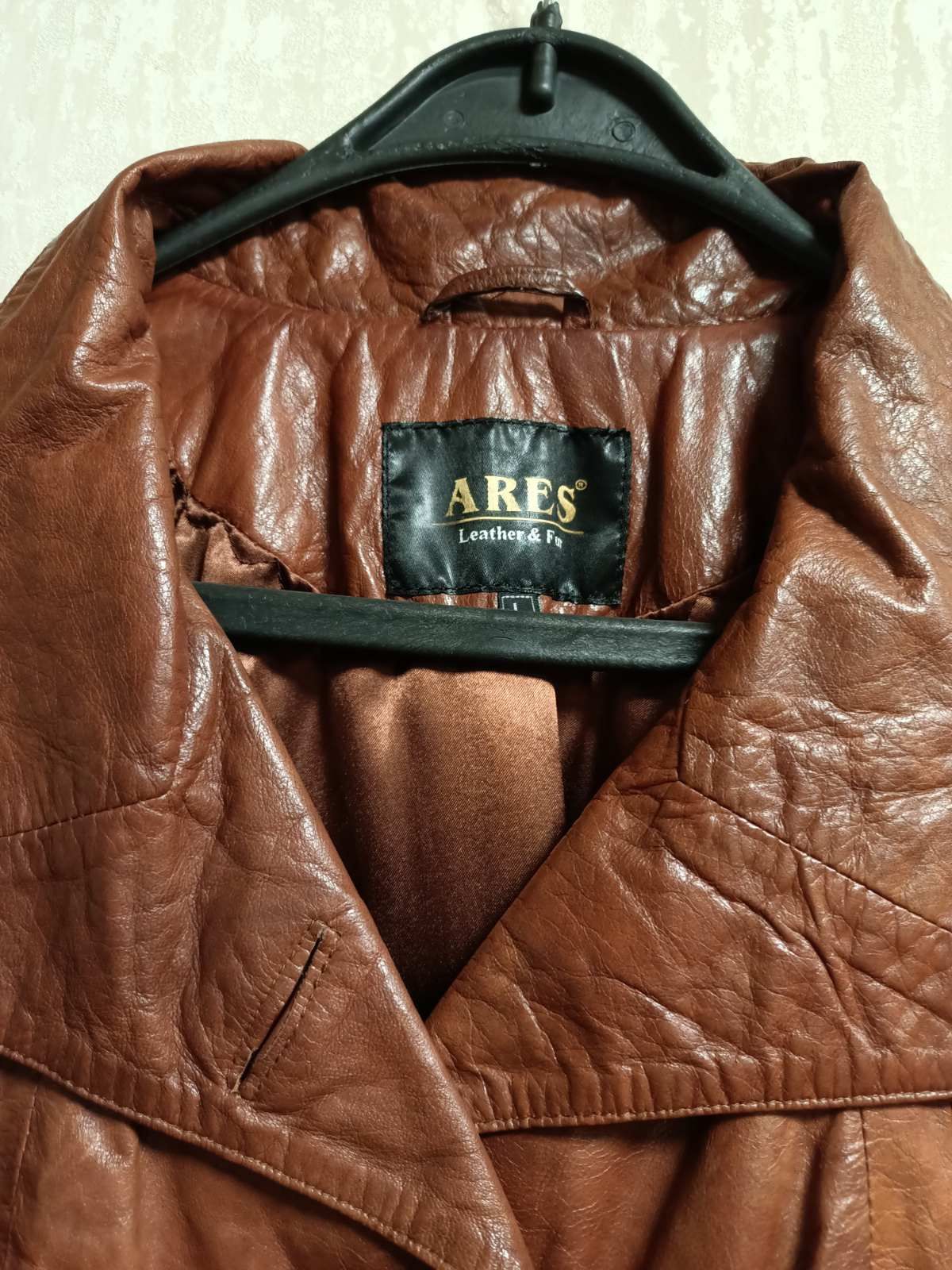 Женский кожаный коричневый плащ Ares + Кожаные туфли в подарок