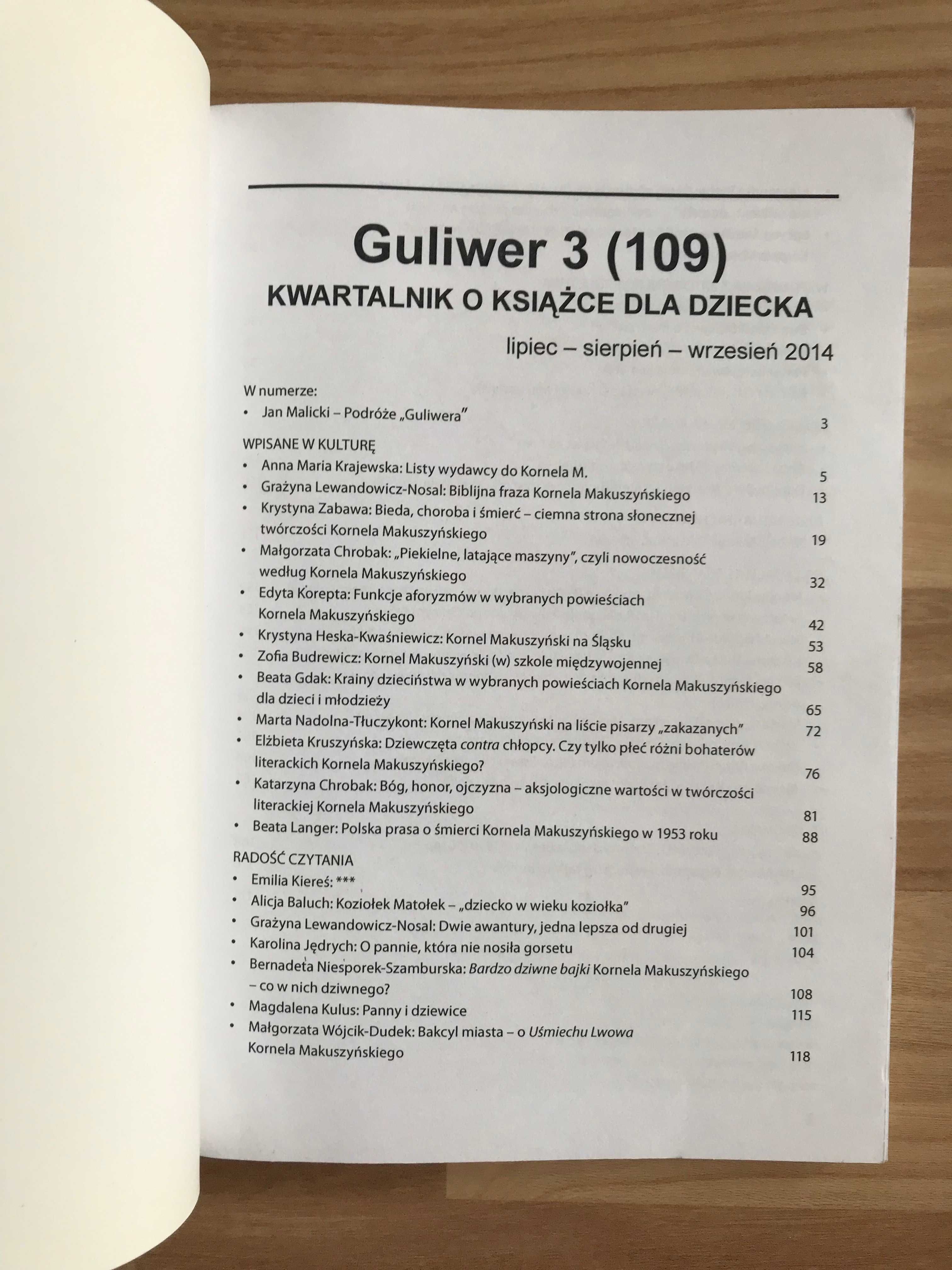 Guluwer x3 2014 czasopismo o książce dla dziecka Kornel Makuszyński