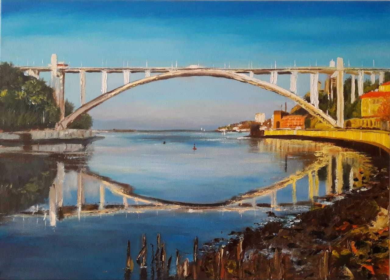 óleo sobre tela* Ponte de Arrábida* Porto