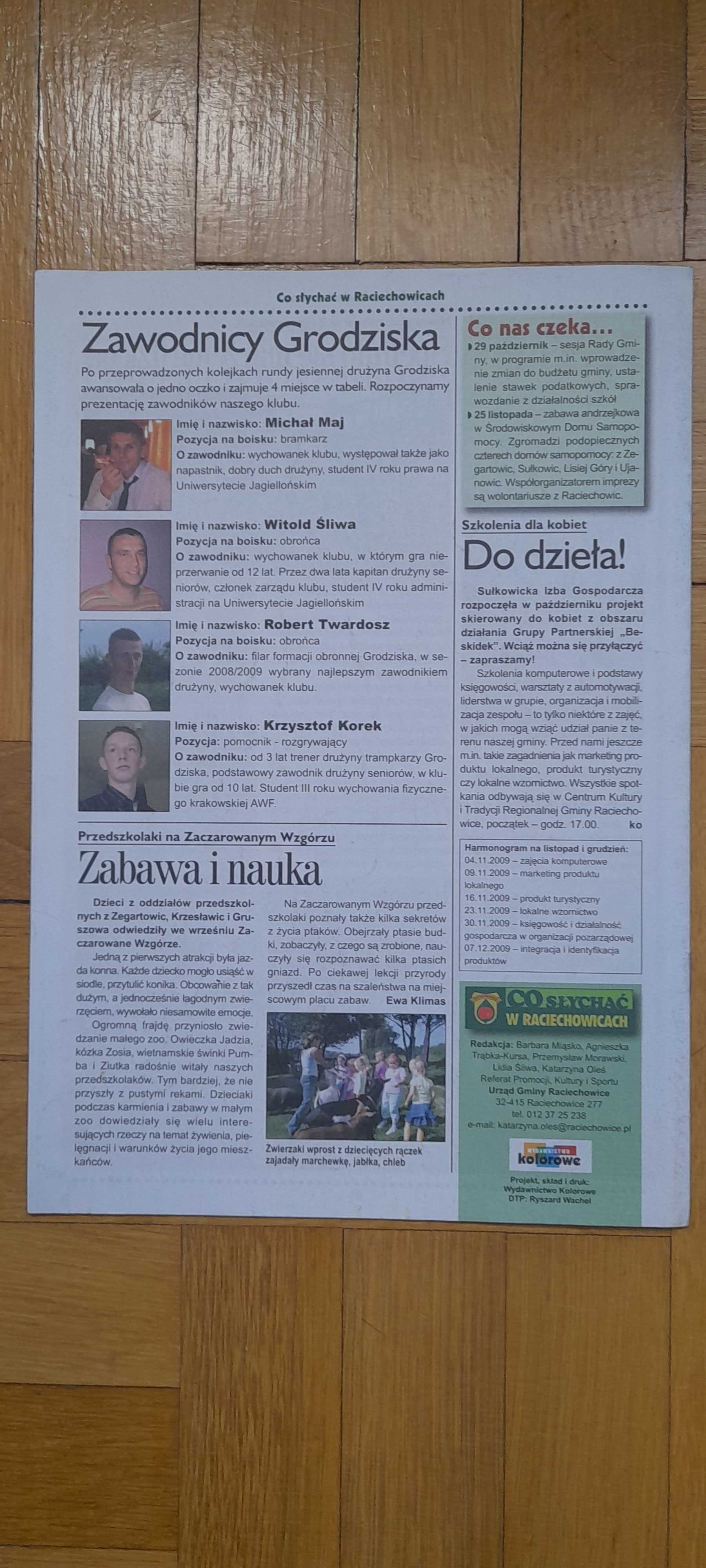 "Co Słychać w Raciechowicach" nr 8/17 październik 2009 r.