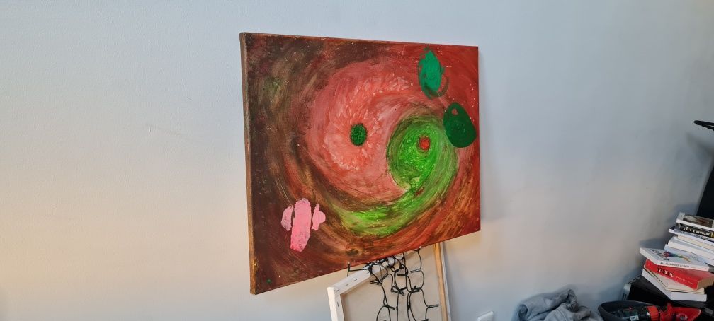Obraz abstrakcja "Narodziny Yin Yang", akryl, akt