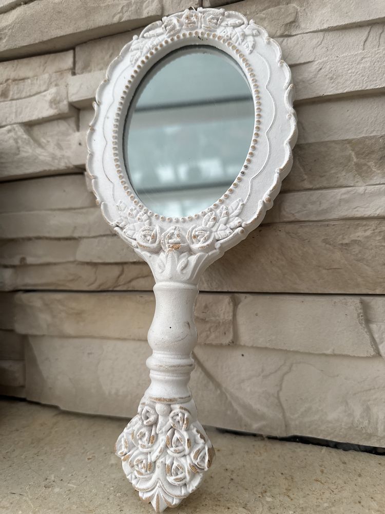 Lustro lusterko Vintage drewno Boho 3 szt