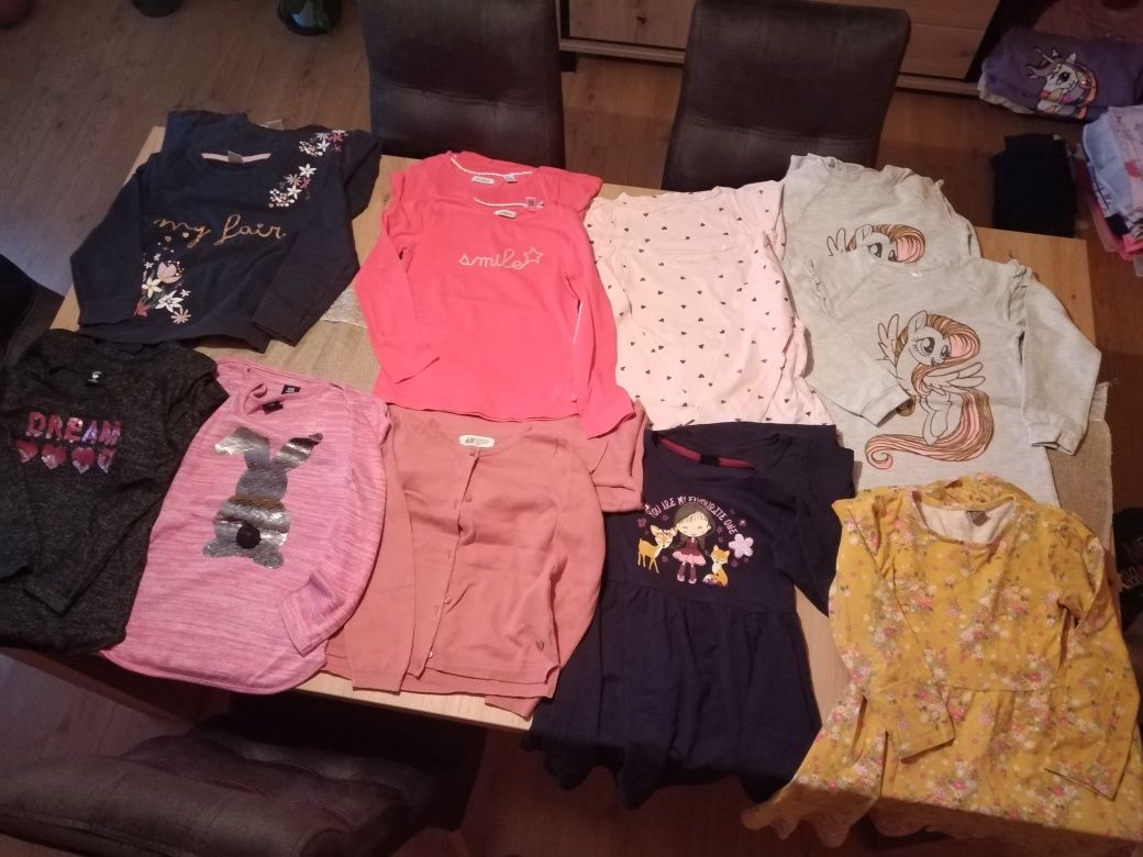 Paka ubrań dla bliźniaczek sukienki koszulki bluzki bluzy 30 szt.