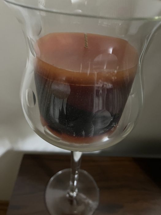 Castiçal de pé alto de vidro