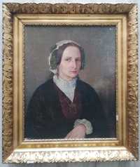 Obraz stary  Portret Kobieta w czepcu olej antyk