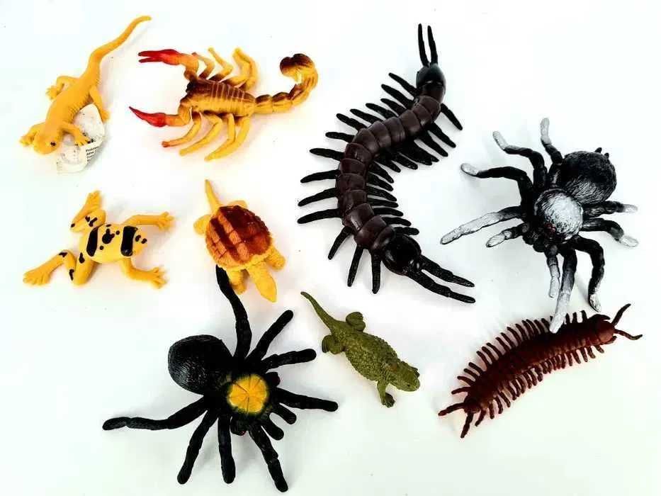 Gumowe owady robaki zestaw zabawek pająki nowe