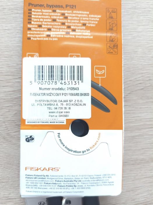 Nowy sekator ręczny ogrodowy do gałęzi Fiskars 18 mm nożyce