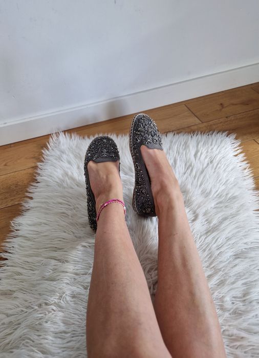 Kurt Geiger 25,5cm 39 40 espadryle orientalne balerinki baleriny premi