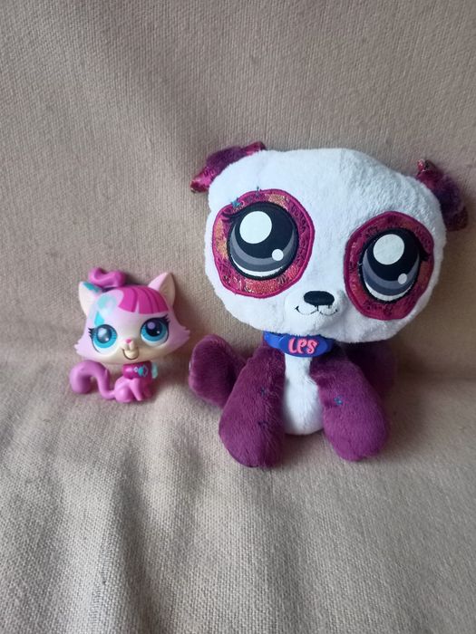 LITTLEST PET SHOP figurka kotek interaktywny miałczący + panda pluszak