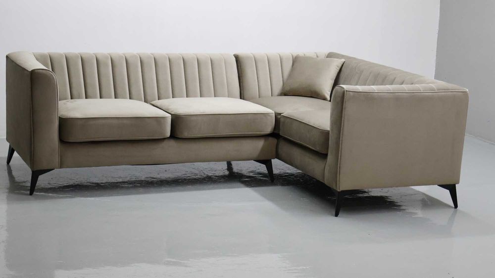 TŁL Narożnik nowoczesny design ciemny beż VELLUTO 3 MIKA kanapa sofa