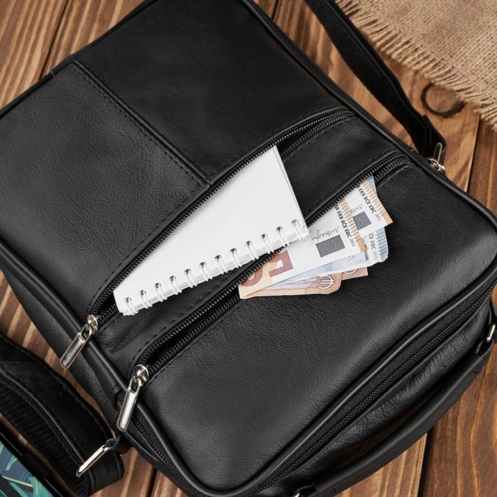 saszetka męska listonoszka na ramię skórzana czarna abruzzo abr-03