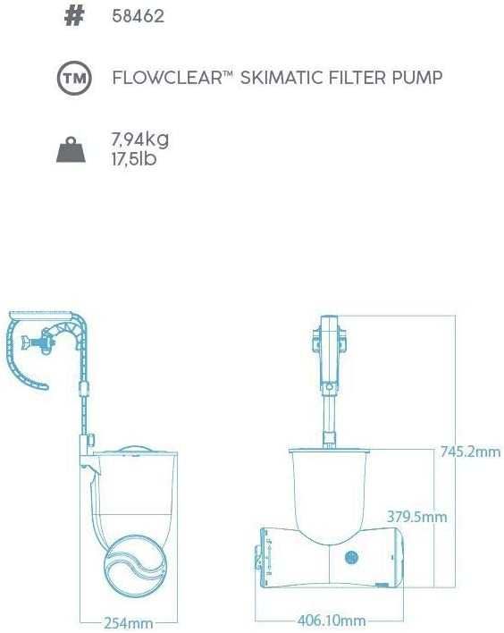 Skimmer de superfície de limpeza - BESTWAY -  2,574 l/h