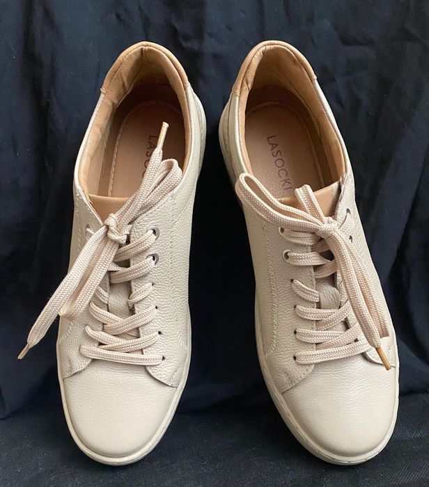 Skórzane beżowe Sneakersy Lasocki CCC