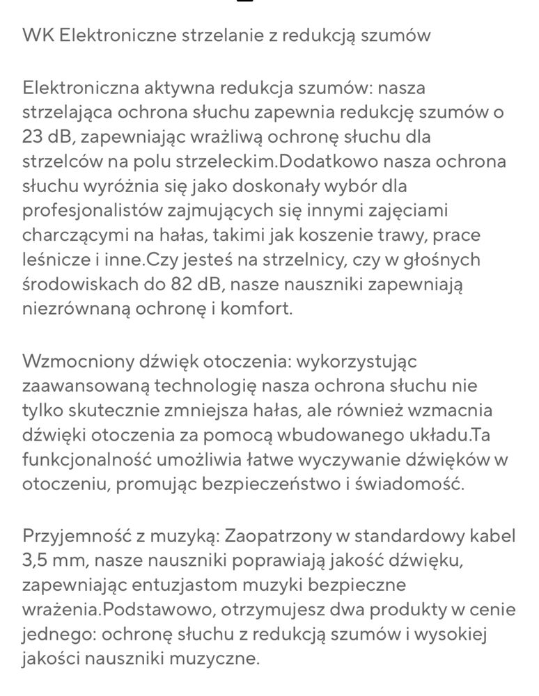Taktyczne elektroniczne słuchawki na strzelanie Nowe
