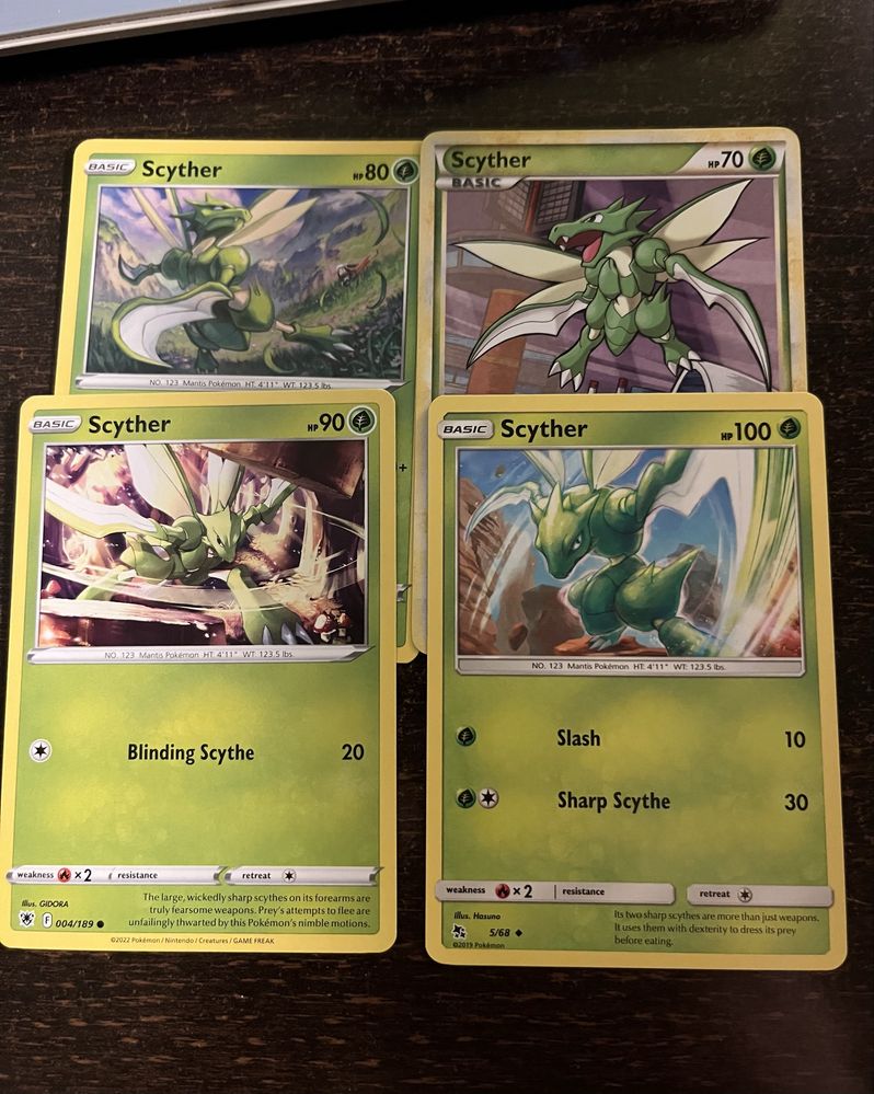 Karty pokemon oryginalne zestaw starsze Scyther