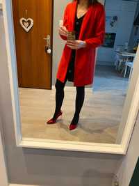 Vero Moda L 40 żakiet marynarka długa płaszczyk  czerwony damski zima