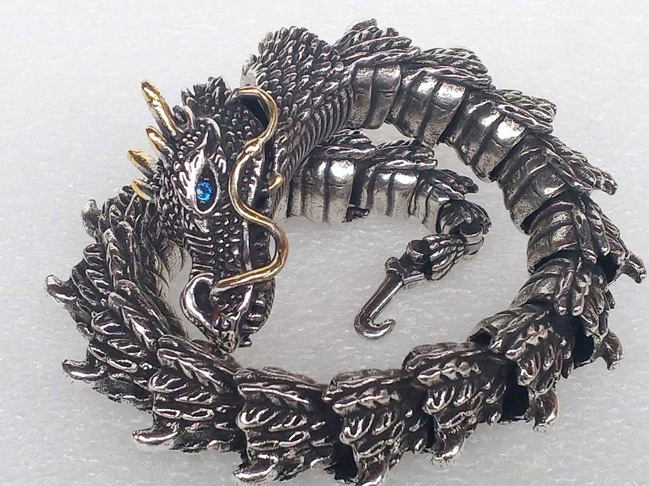 Дракон браслет объёмная модель подвижная ретро винтаж стиль Dragon 3D