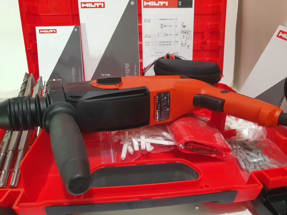 Duzy zestaw HILTI TE 3M wiertarka z kuciem Nowa okulary wiertła kolki