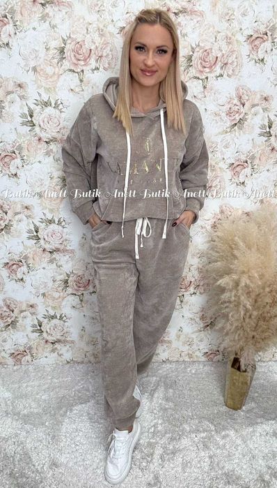 Komplet Dresowy Zamszowy 95%  Wiskoza