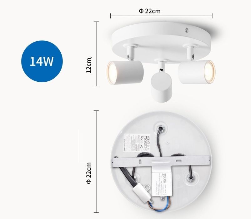 Nowoczesna lampa sufitowa LED z regulowanymi reflektorami