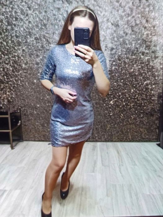 Сріблясте плаття сукня срібне з паєтками на новый рік