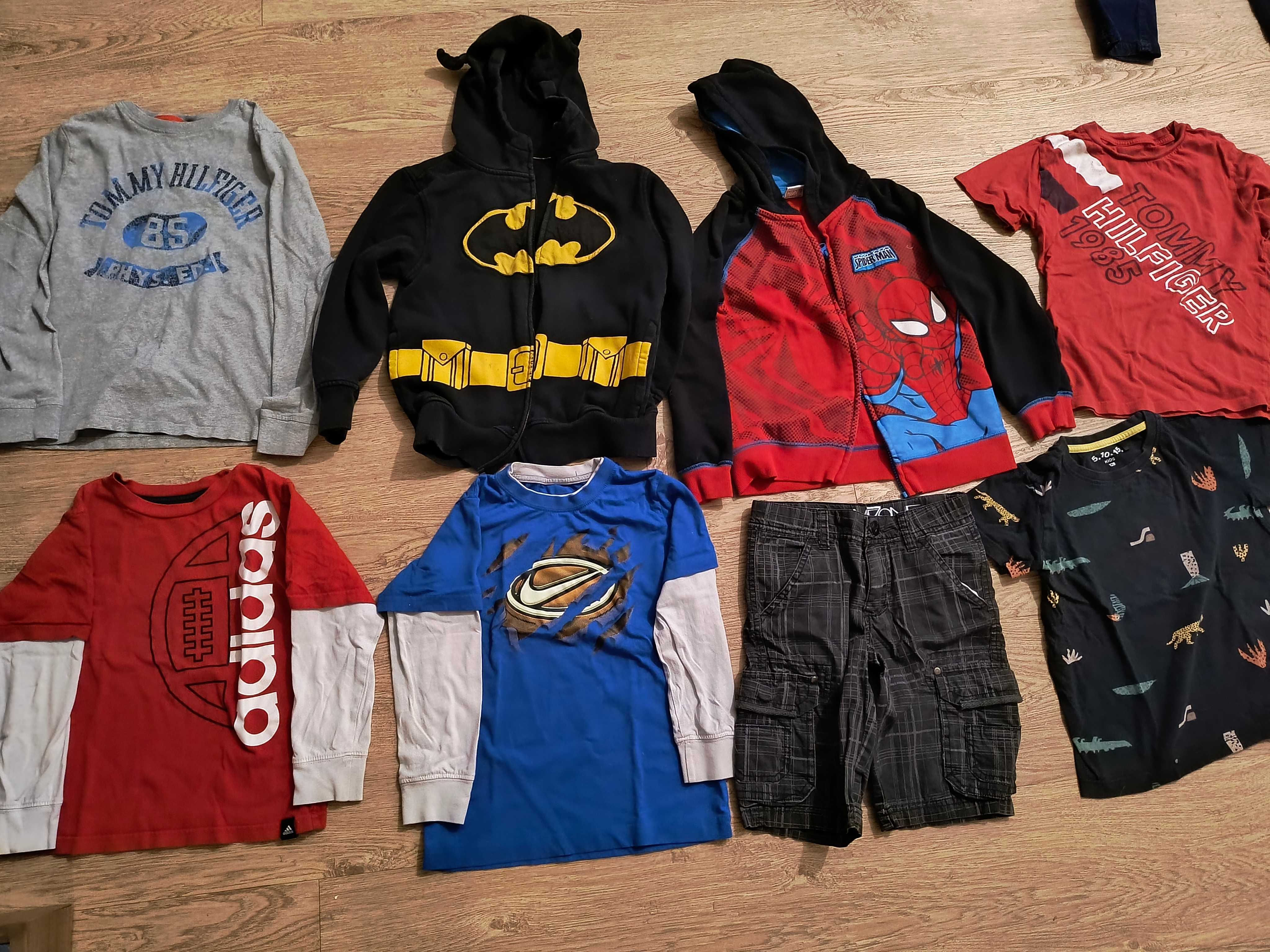 Zestaw 14 ubrań chłopięcych: Hilfiger, Adidas, Nike, Converse.110-128.