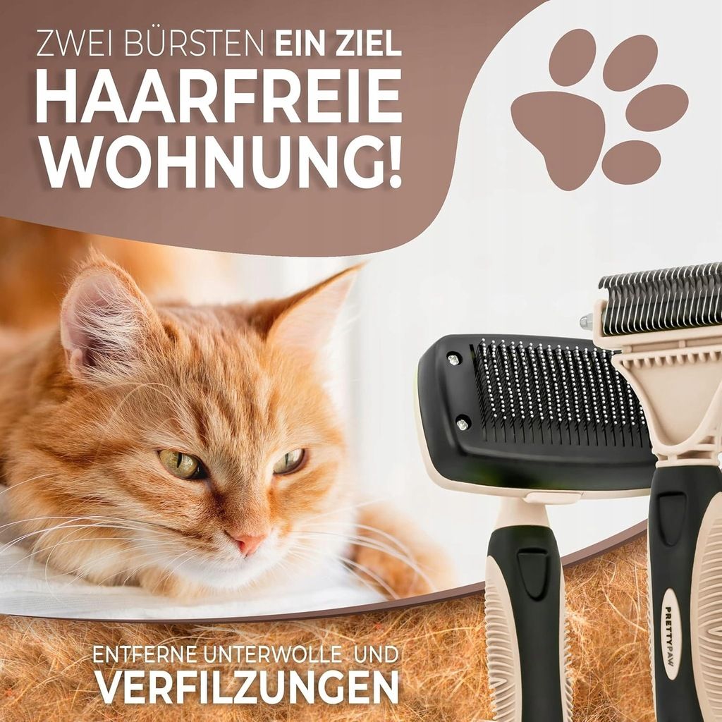 Pretty Paw profesjonalny zestaw szczotek dla kotów, 100% higieny