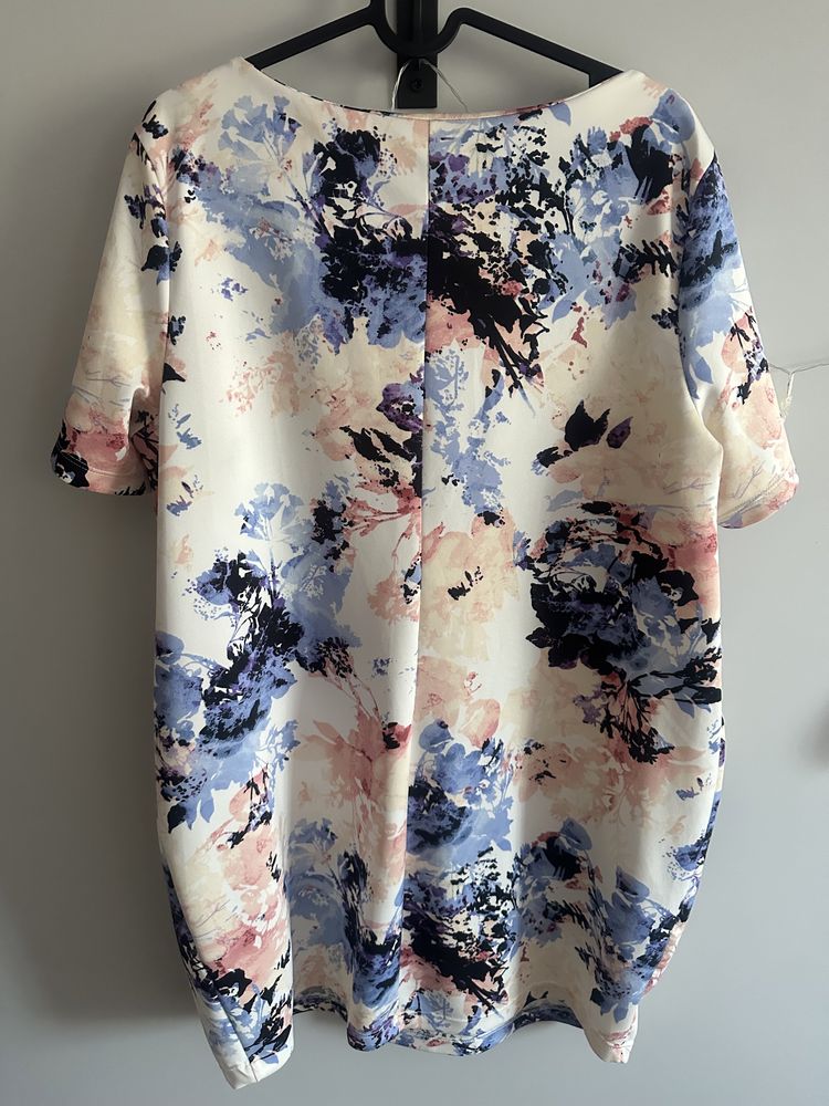 Mohito luźna sukienka tunika kwiaty kwiatowy print rozm. 42 XL