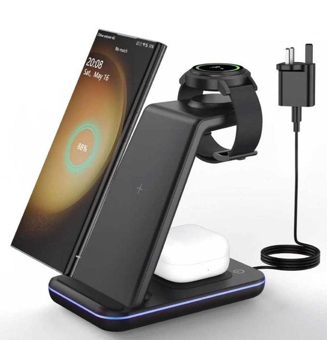 Ładowarka Indukcyjna Bezprzewodowa Iphone 3W1 AirPods Apple Watch 15W