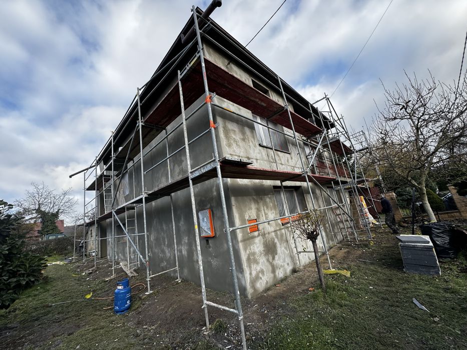 ELEWACJE DOCIEPLENIE na gotowo od190zl/m2-tynk silikonowy styr. grafit
