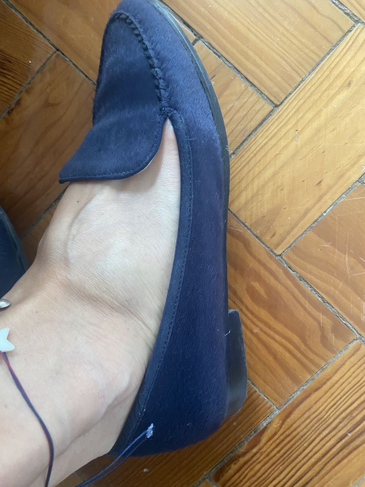 Sapatos Loafers de pelo azul petróleo - Cortefiel