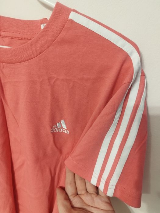 S Koszulka Adidas T-Shirt Essentials 3-Stripes GL0780 Różowy Loose Fit