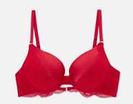 PRIMARK Biustonosz typu push-up koronka czerwony roz. 75A
