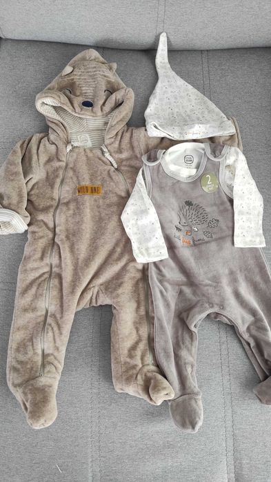 Zestaw Kombinezon zimowy + NOWY zestaw body r 62 Cool Club